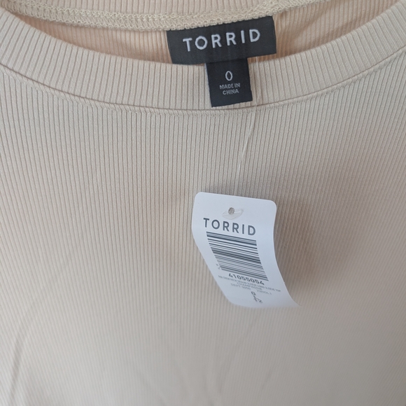 Torrid Beige Sequin Sleeve Top - Picture 6 of 11